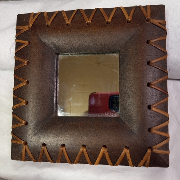 !! 3) Mirrors Designed Brown Solid Wooden Wall Decor 6" VINTAGE Intercontinental - Picture 5 of 8